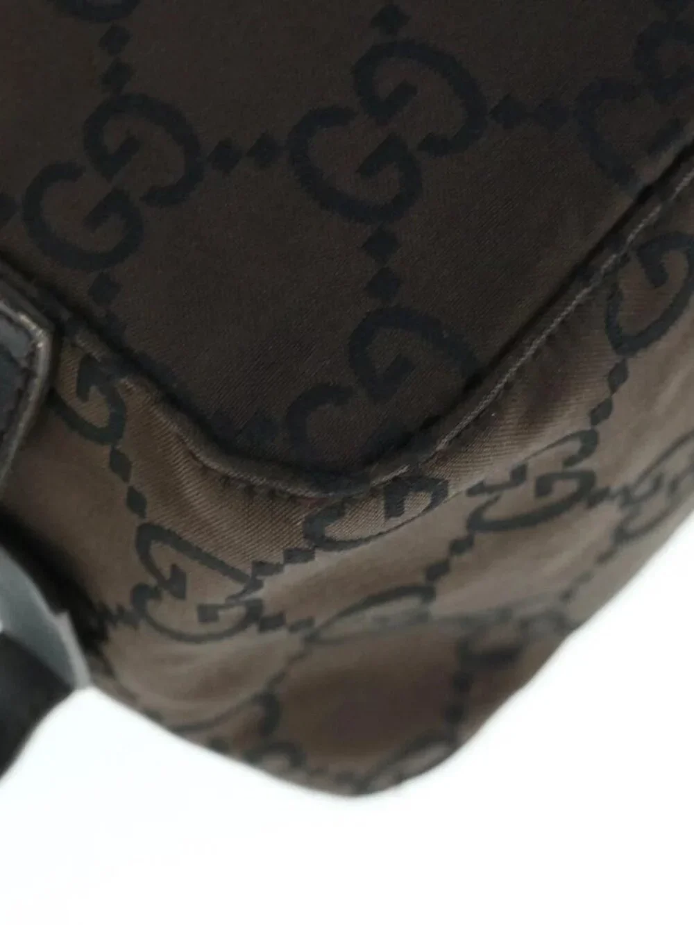 GUCCI GG Canvas Clutch Bag Dark Brown 112253 Auth 62829